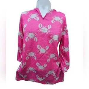 Charlie Paige‎ Pink Crab Print Tunic Size S/M